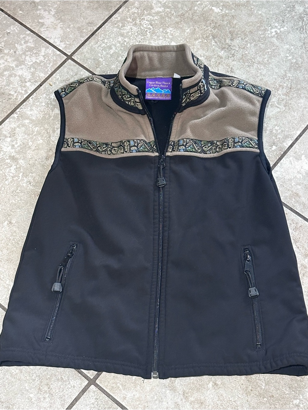 Copper River Fleece Kodak vest sandstone beige black medium
